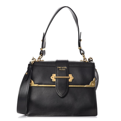 Prada City Calfskin Saffiano Cahier Top Handle Bag Black 1 of 13