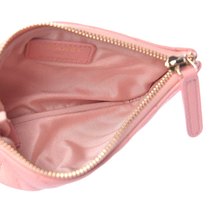 Chanel Caviar Chevron Quilted Small Cosmetic Case Pink 5 of 8
