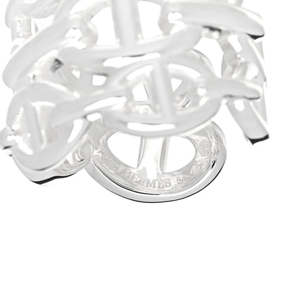 Hermes Sterling Silver GM Chaine d'Ancre Enchainee Band Ring 54 6.75 4 of 6