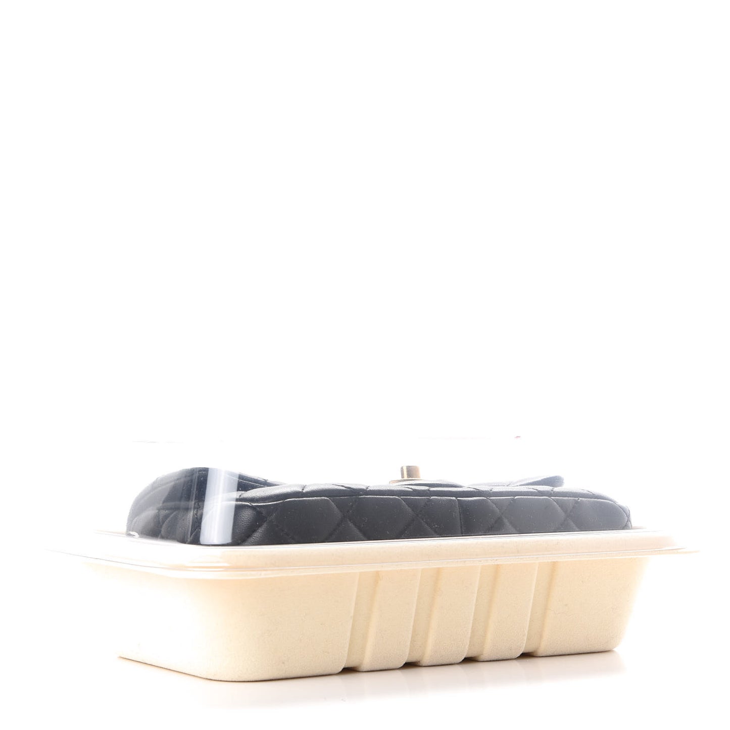 Lambskin Small Grocery By Flap Black
