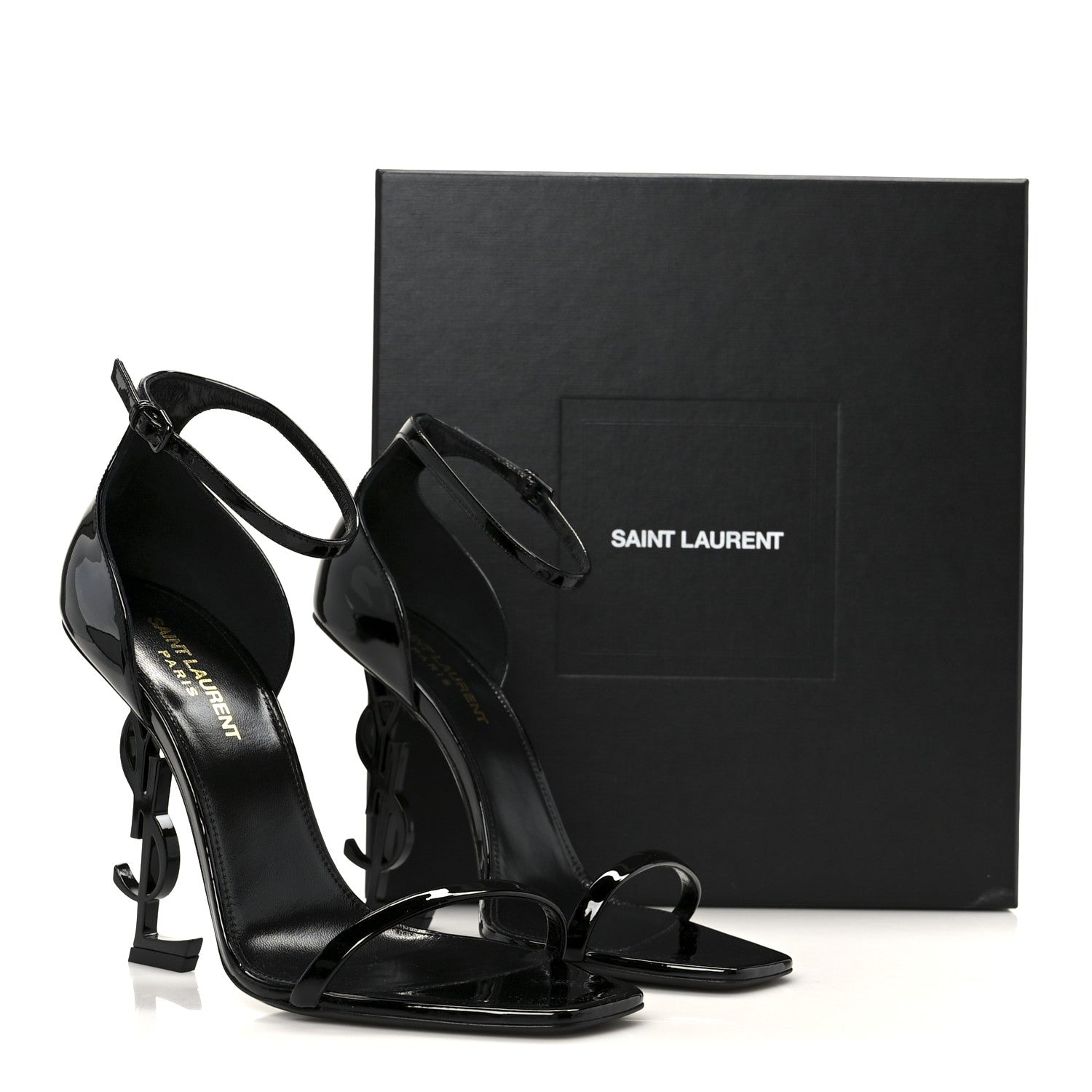 Saint Laurent Vernice Chiffon Opyum 110 Sandals 39 Black 10 of 10