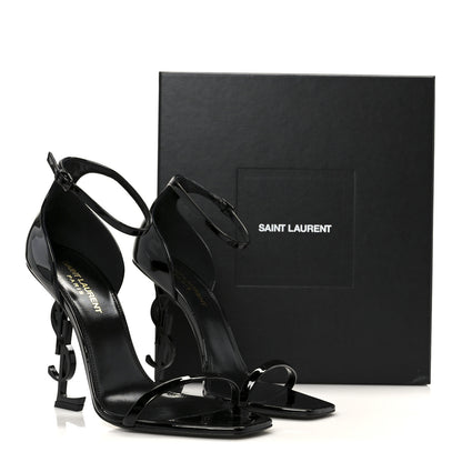 Saint Laurent Vernice Chiffon Opyum 110 Sandals 39 Black 10 of 10