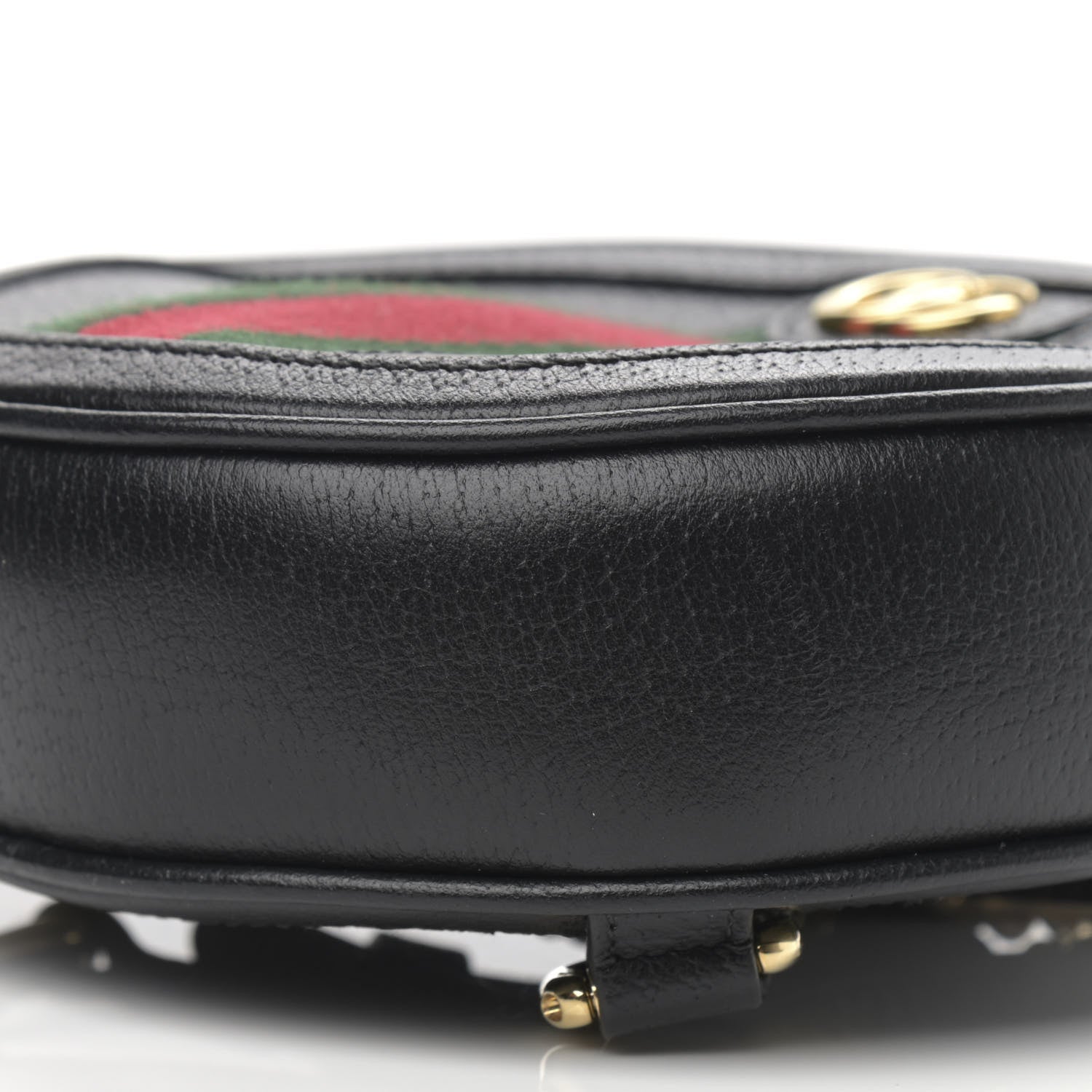 Gucci Grained Calfskin Web Mini Ophidia Round Backpack Black 10 of 11