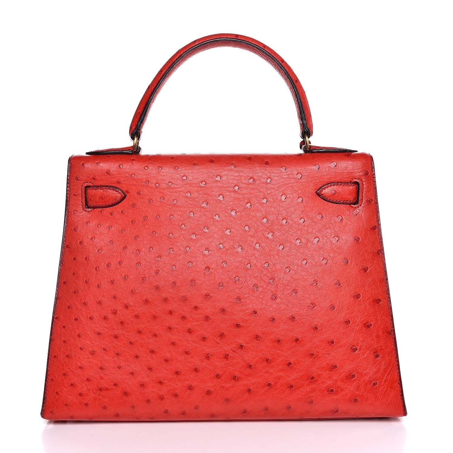 Hermes Ostrich Kelly Sellier 28 Rouge Vif 5 of 36