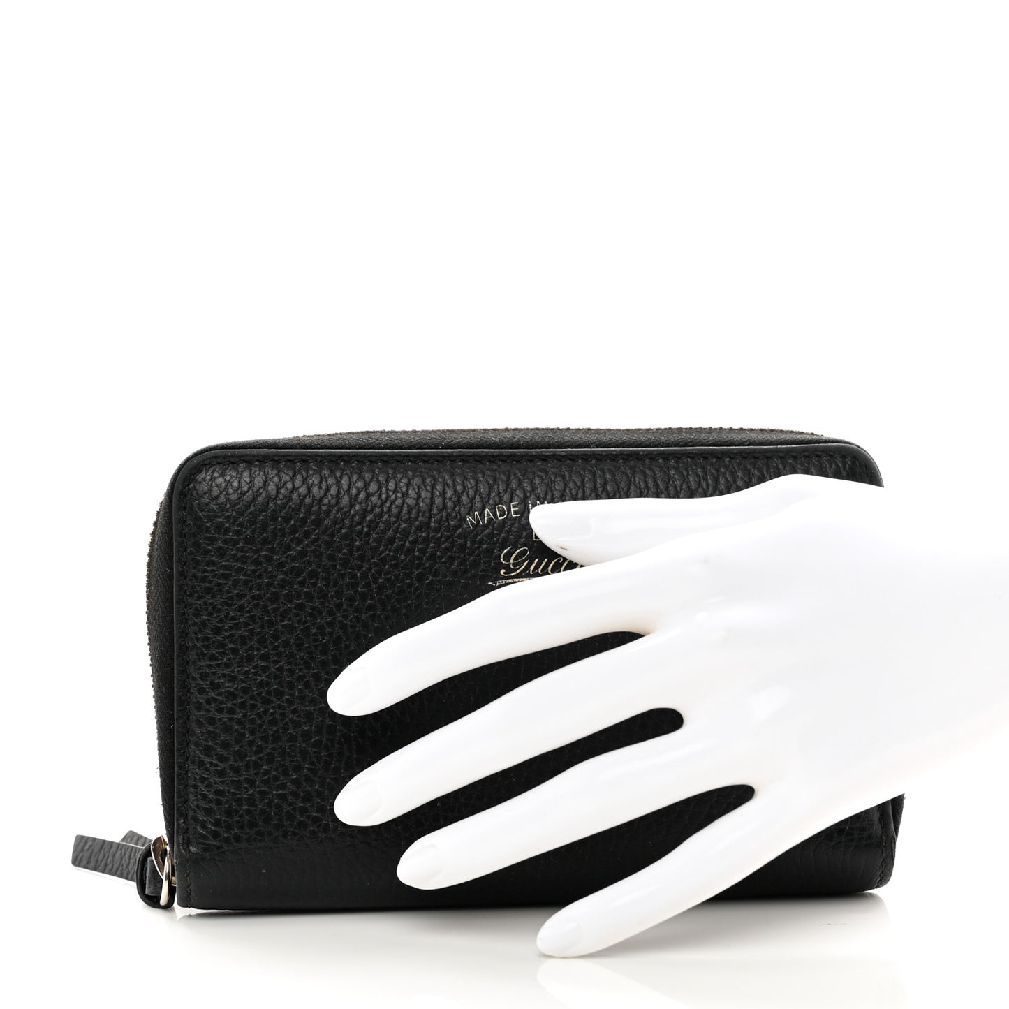 Dollar Calfskin Medium Swing Zip Around Wallet Black
