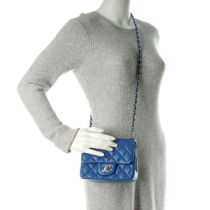 Chanel Lambskin Quilted Mini Square Flap Blue 2 of 8