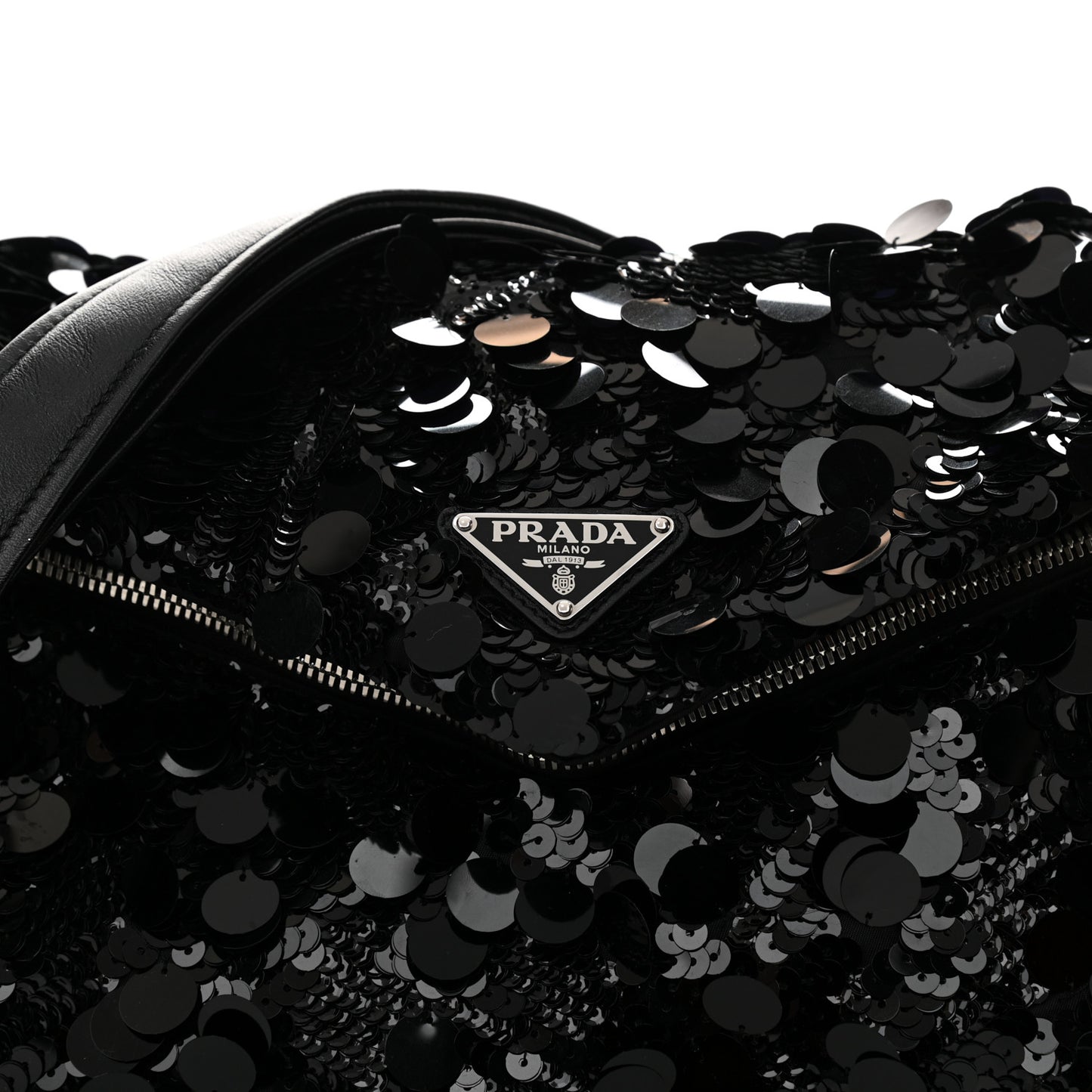 Paillettes Vitello Signaux Bag Black