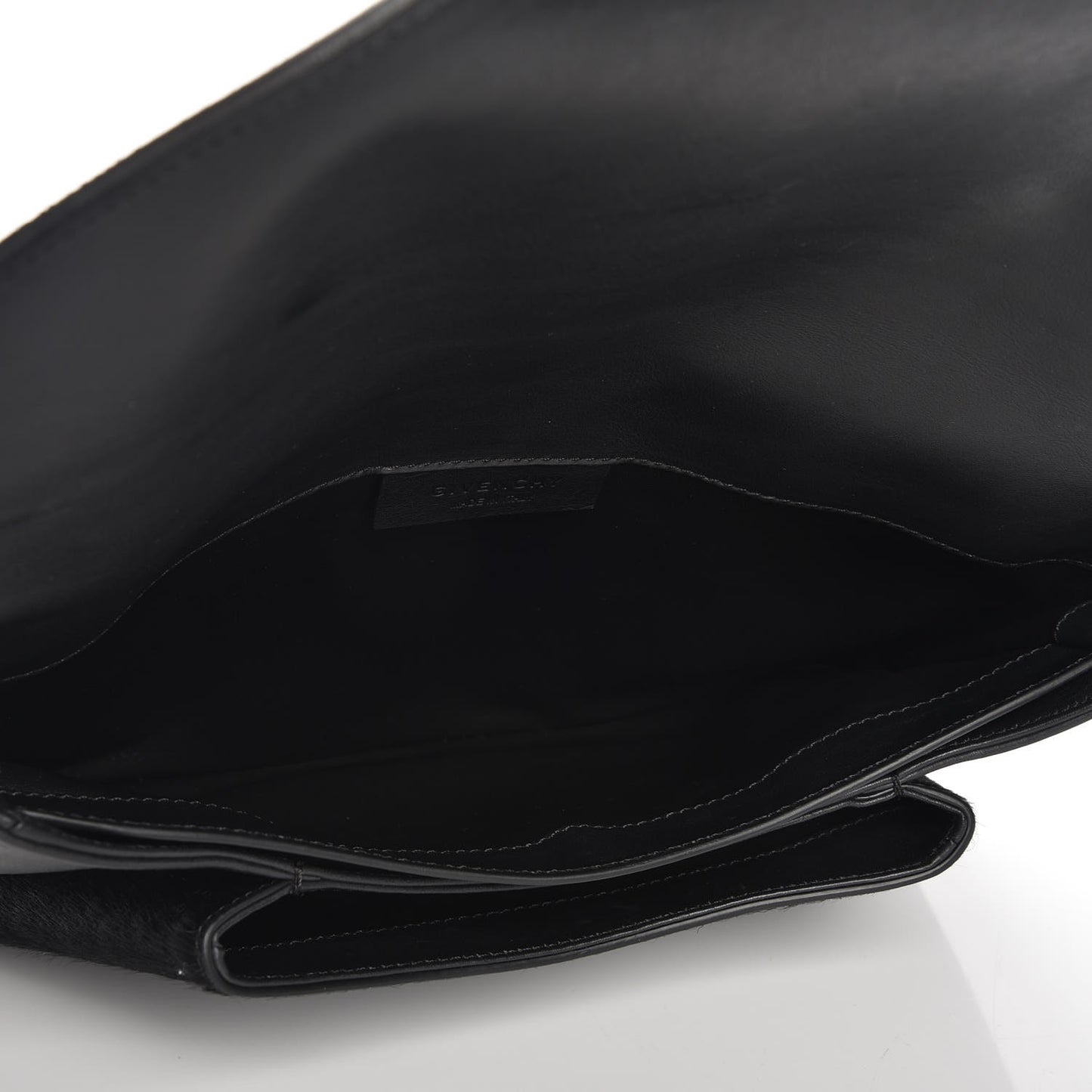 Calf Hair Smooth Calfskin Medium Antigona Envelope Clutch Black