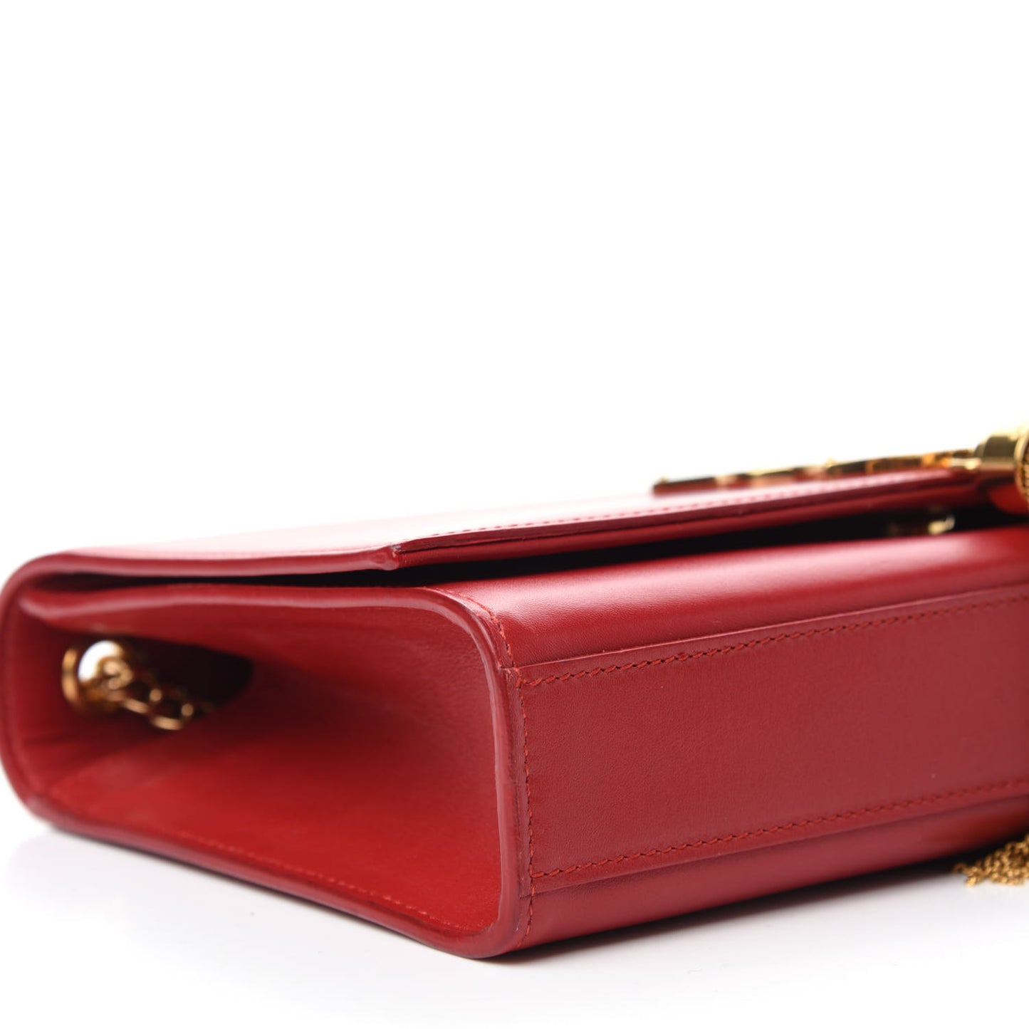 Smooth Calfskin Medium Classic Monogram Kate Tassel Satchel Lipstick Red