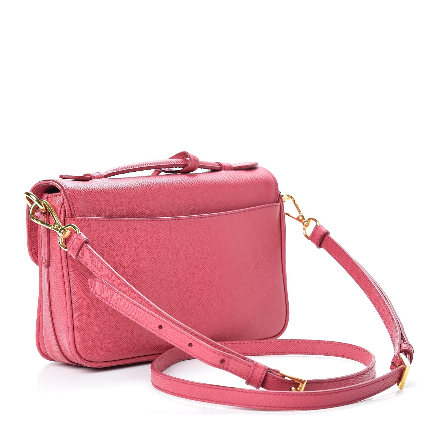 Prada Saffiano Lux Crossbody Peonia 3 of 12