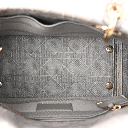 Christian Dior Canvas Embroidered Cannage Medium Lady D-Lite Gray 5 of 10