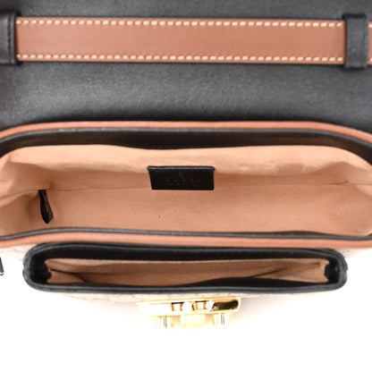Gucci GG Supreme Monogram New Sakai Lux Calfskin Mini Padlock Flap Pocket Shoulder Bag Beige Ebony Black Cuir 5 of 10