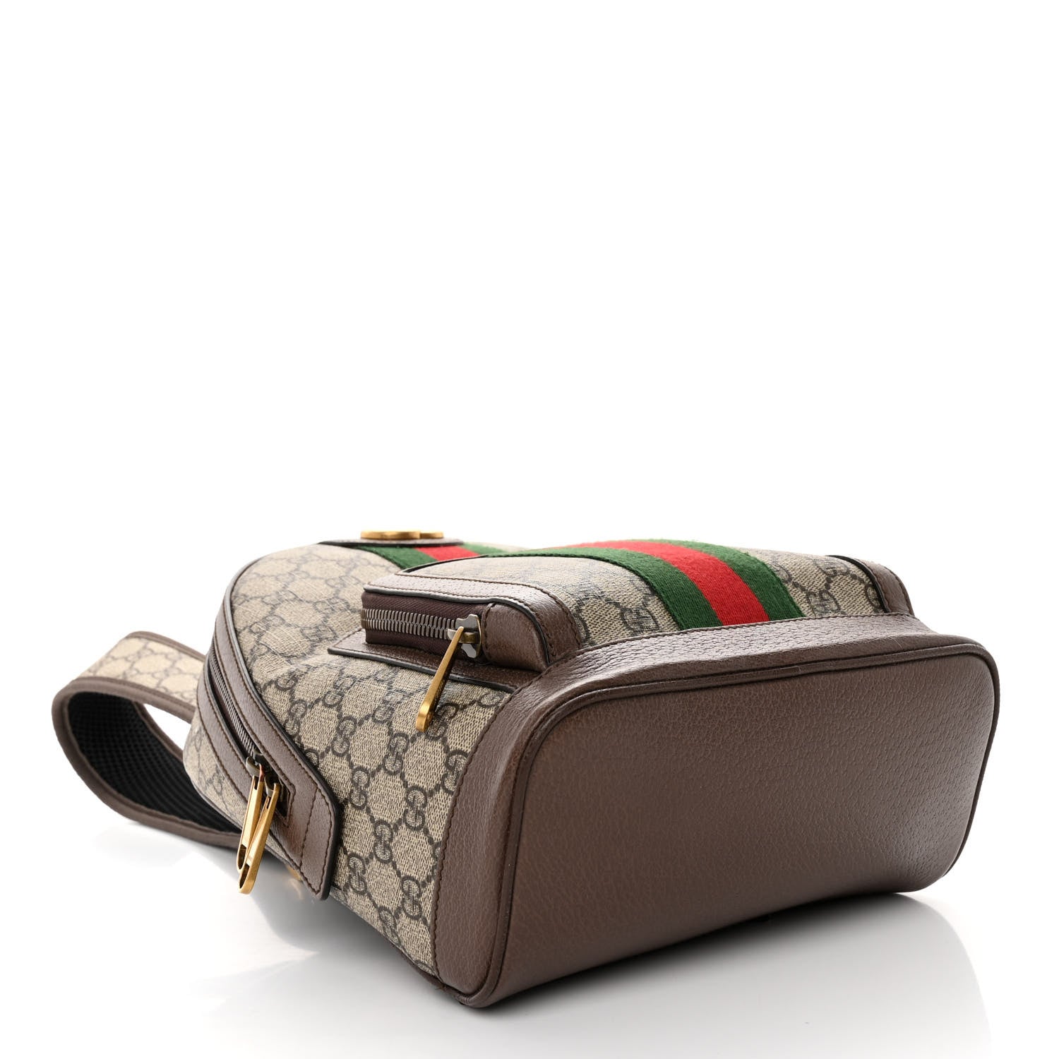 Gucci GG Supreme Monogram Calfskin Web Small Ophidia Day Backpack Beige Ebony New Acero 4 of 10