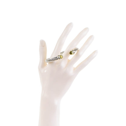 David Yurman Sterling Silver 14K Yellow Gold Lemon Citrine 7mm Cable Classics Bracelet 2 of 6