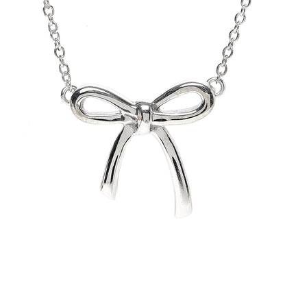 Tiffany Sterling Silver Small Bow Pendant Necklace 4 of 7