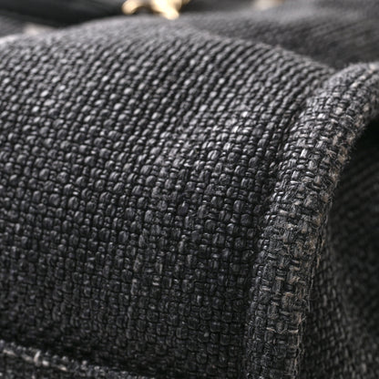 Chanel Woven Straw Raffia Small Deauville Tote Black 11 of 12