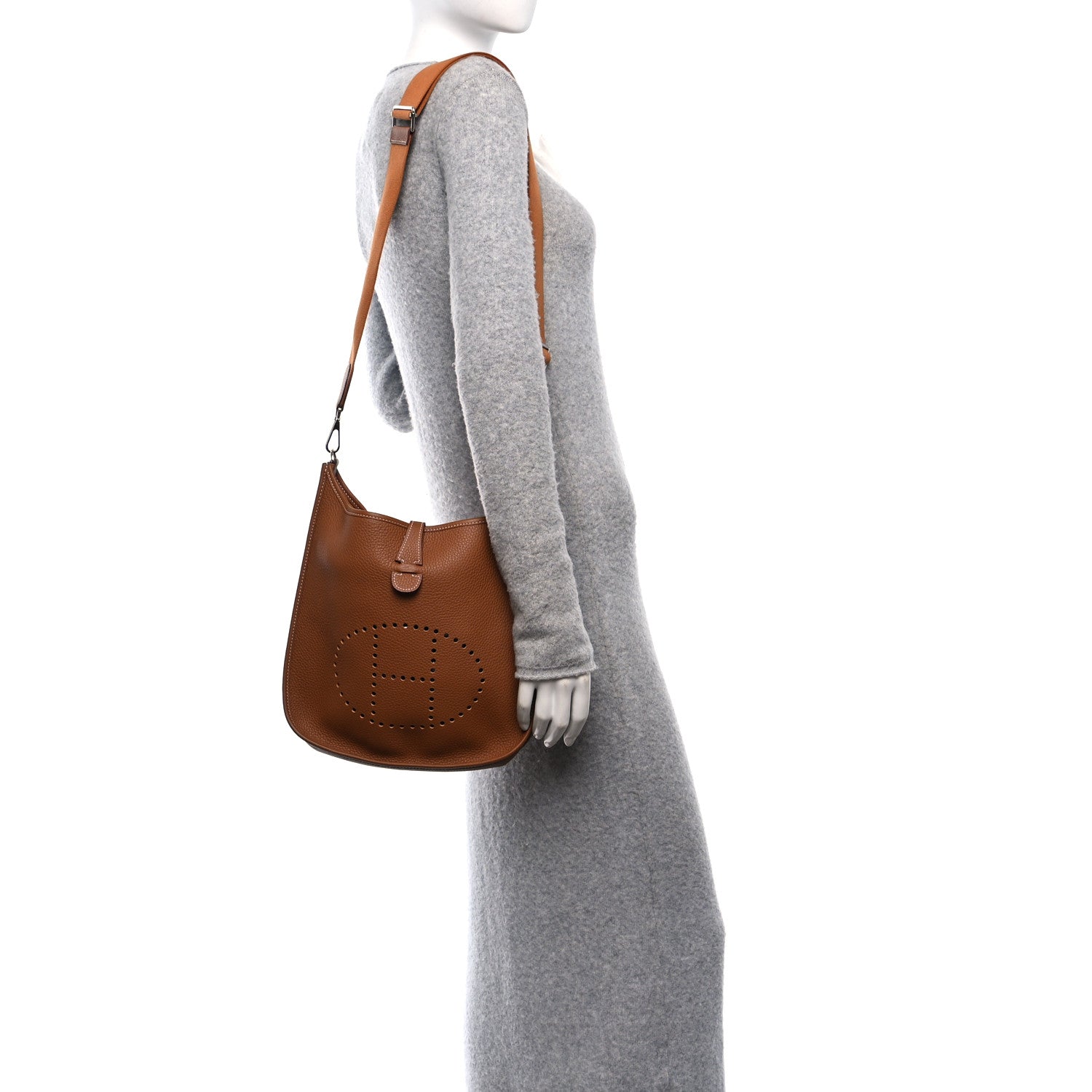 Hermes Taurillon Clemence EVELYNE III PM Gold 2 of 11