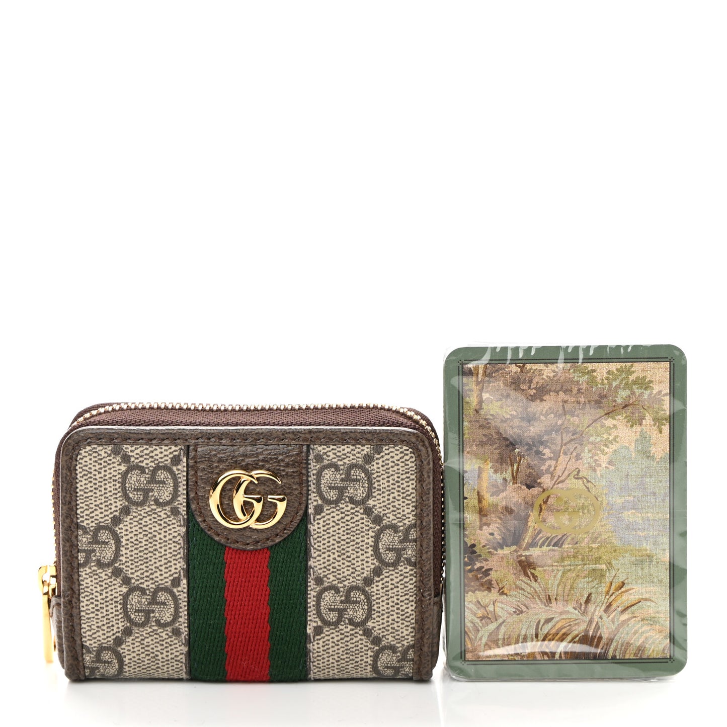 GG Supreme Monogram Web Ophidia Playing Card Case Beige New Acero