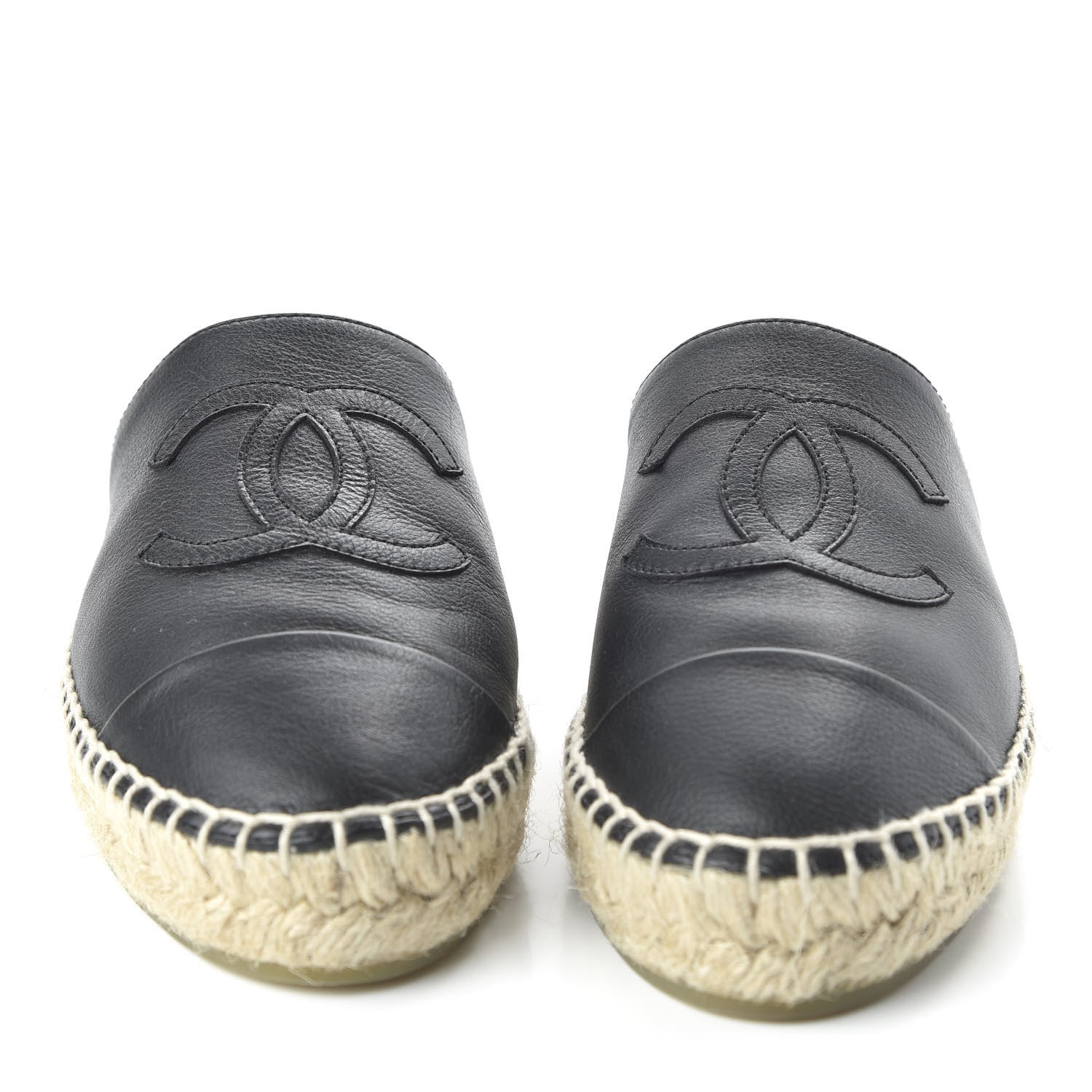 Chanel Calfskin CC Espadrille Mules 35 Black 2 of 10
