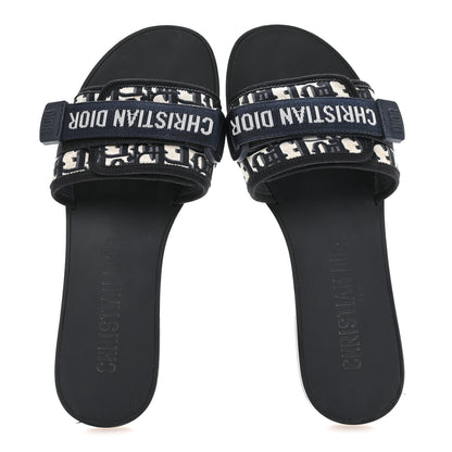 Christian Dior Nylon Oblique Dio(r)evolution Slide Sandals 40 Deep Blue 2 of 9