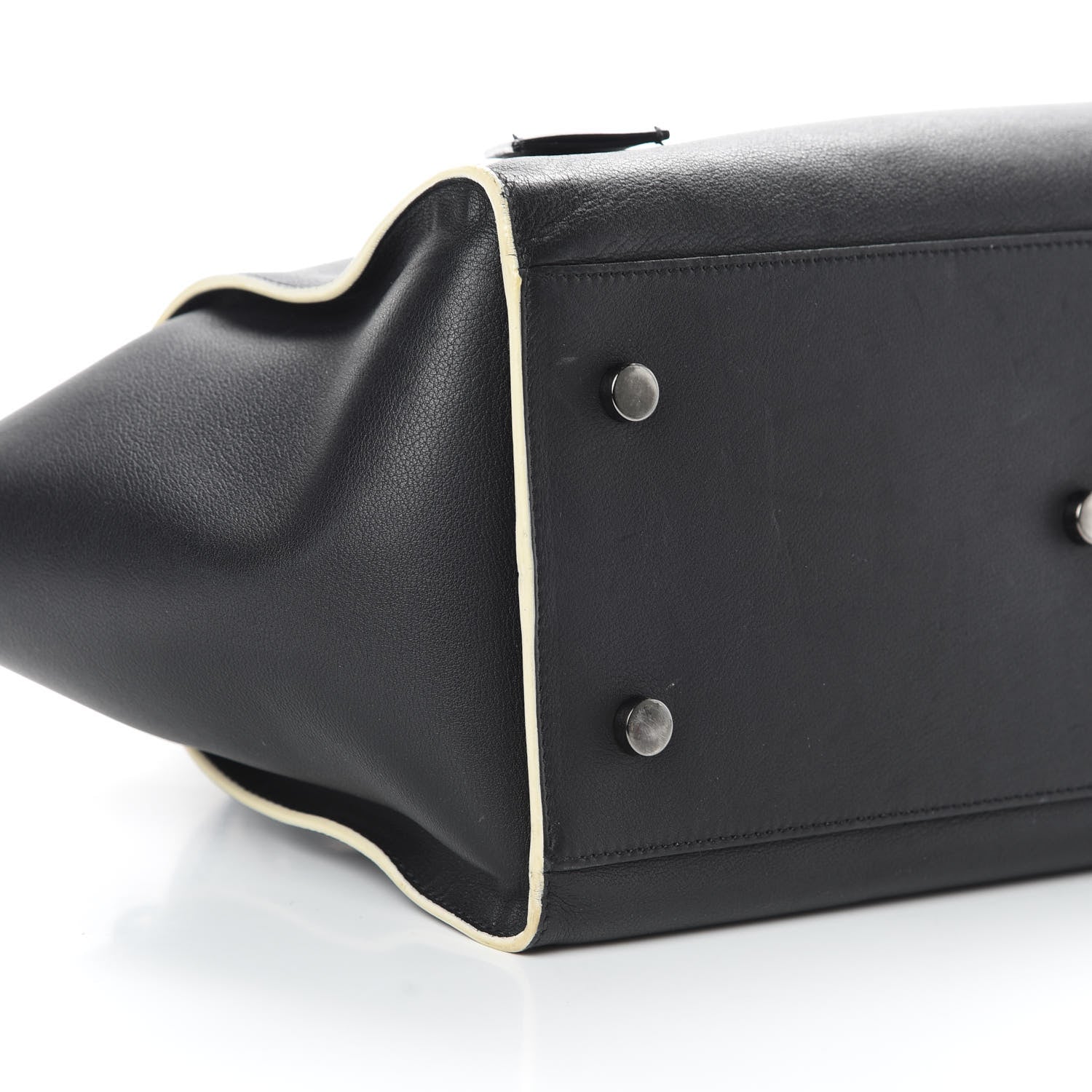 Saint Laurent Calfskin Small Monogram Downtown Cabas Black White 10 of 17