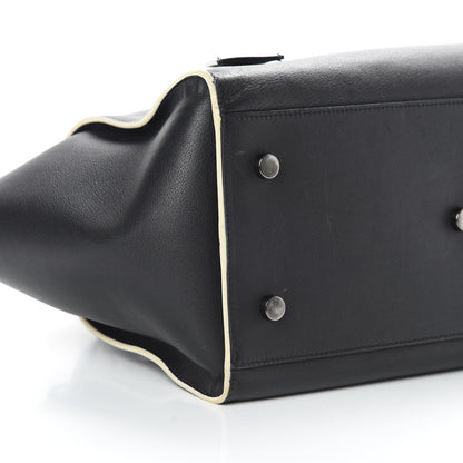 Saint Laurent Calfskin Small Monogram Downtown Cabas Black White 10 of 17