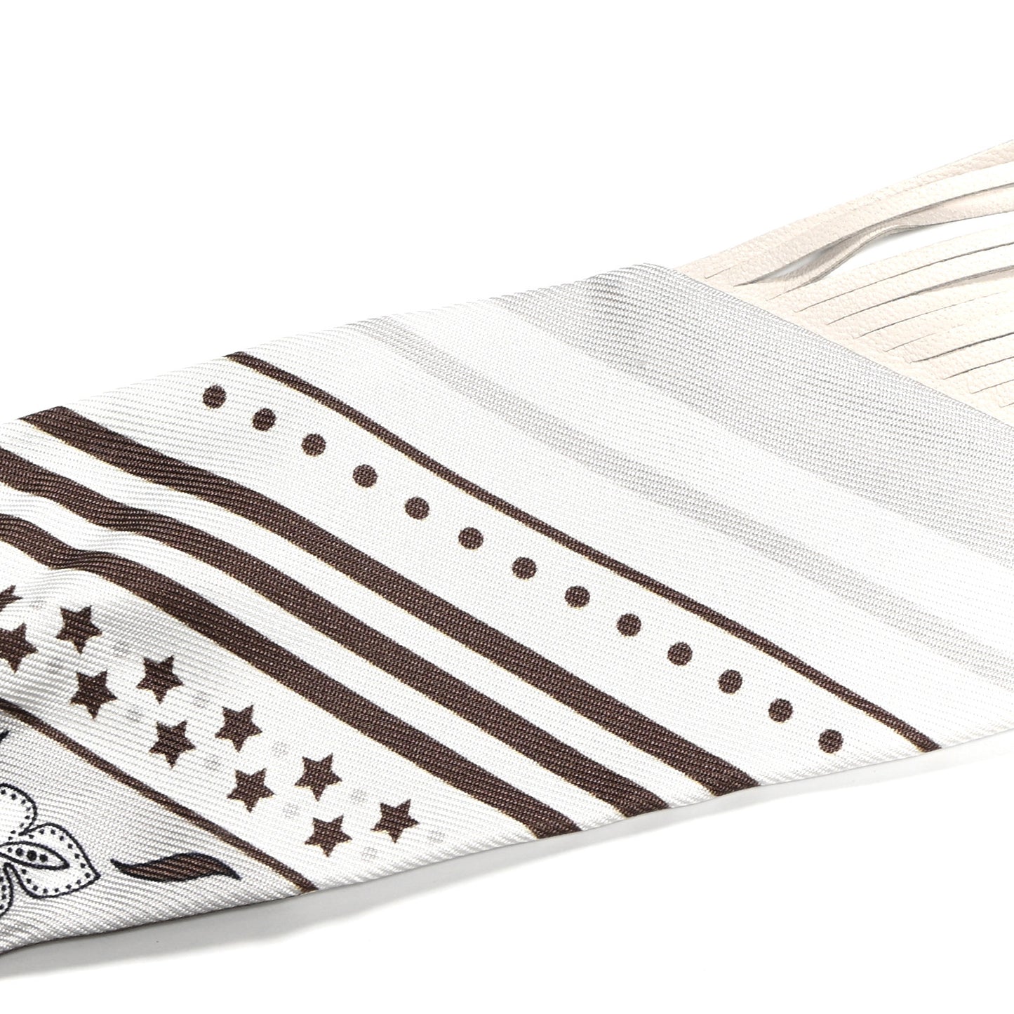 Silk Festival Des Amazones Bandana Fringed Twilly Craie Brun
