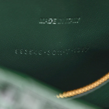 Balenciaga Shiny Calfskin Crocodile Embossed Small Hourglass Top Handle Bag Forest Green 8 of 11