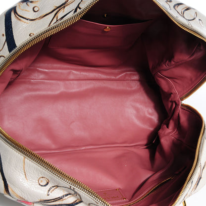 Prada X JAMES JEAN Cervo Lux Fairy Print Large Double Handle Boston Bag Prugna 8 of 12