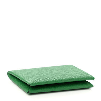 Hermes Epsom Calvi Card Case Vert Vertigo 4 of 8