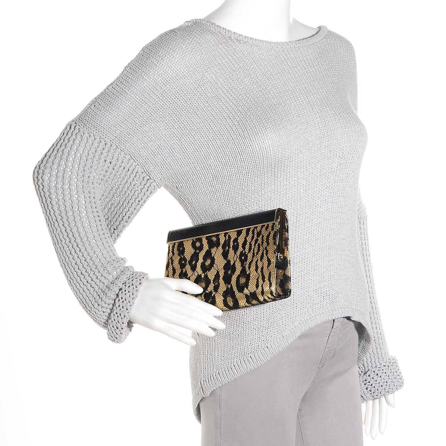 Jimmy Choo Lace Cayla Clutch Black 2 of 7