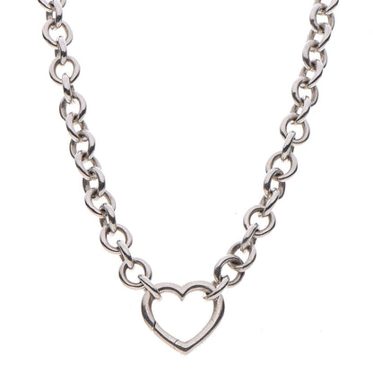 Tiffany Sterling Silver Heart Clasp Choker Necklace 1 of 6