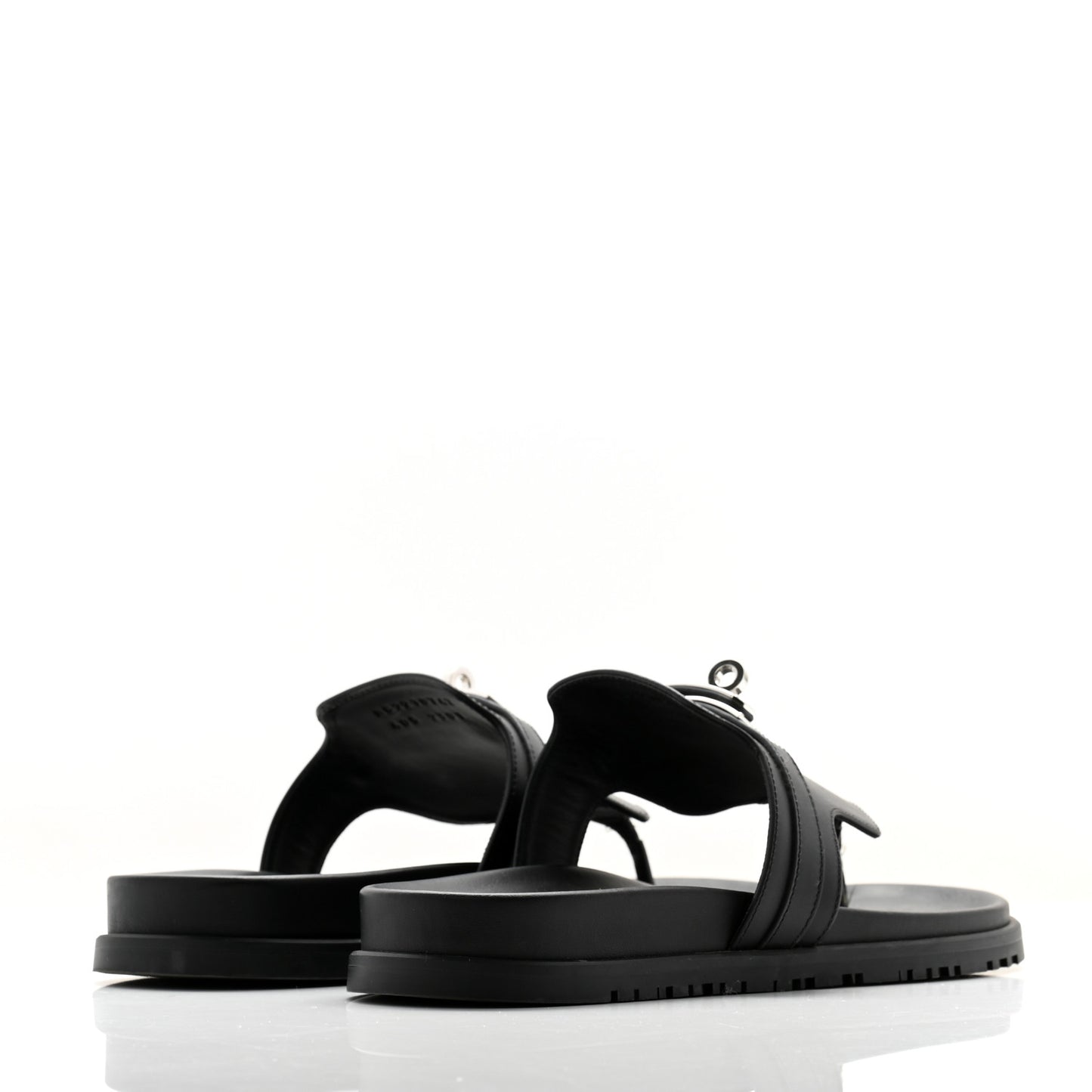 Calfskin Womens Empire Sandals 40.5 Black
