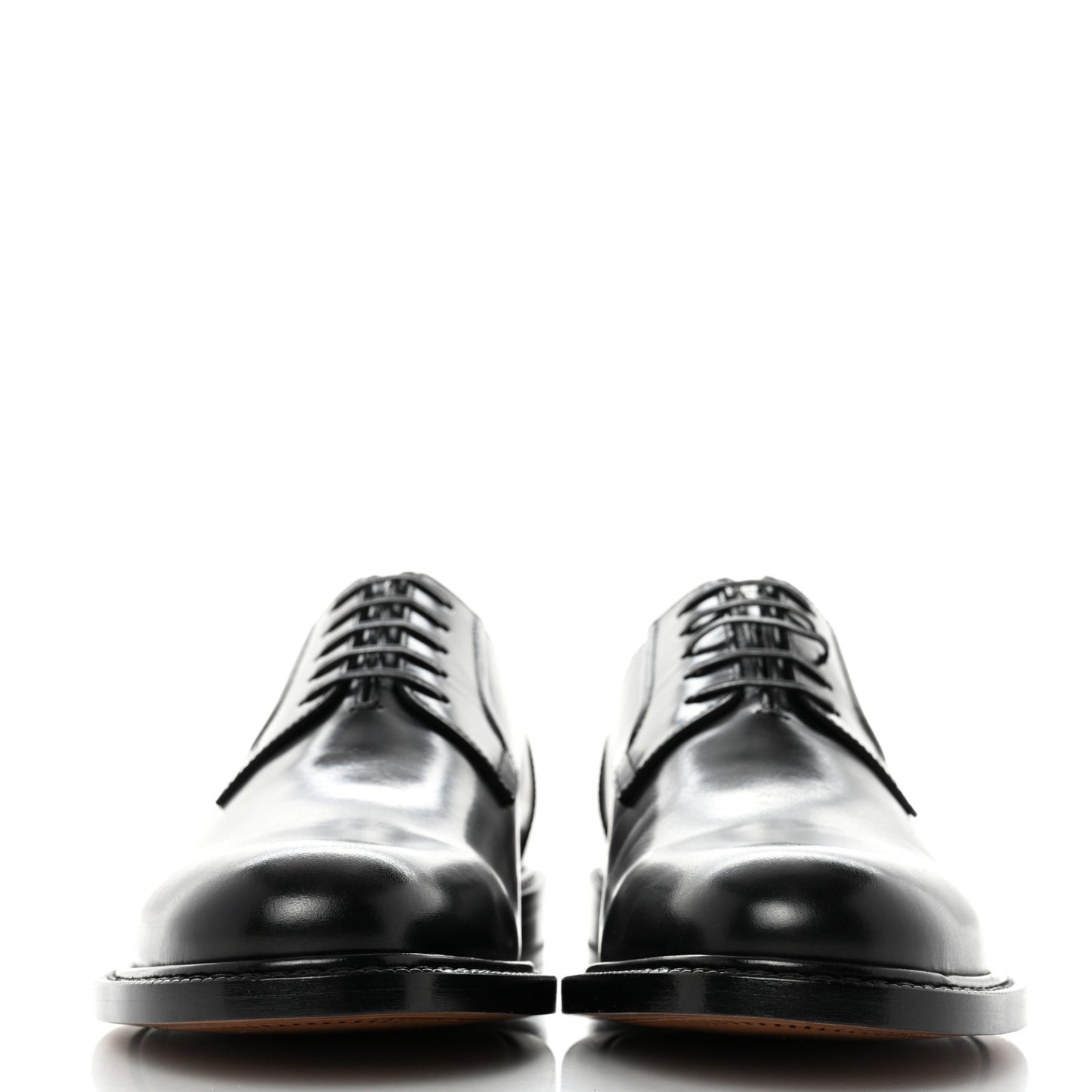 Polished Calfskin Mens Derby Shoe 38 Black