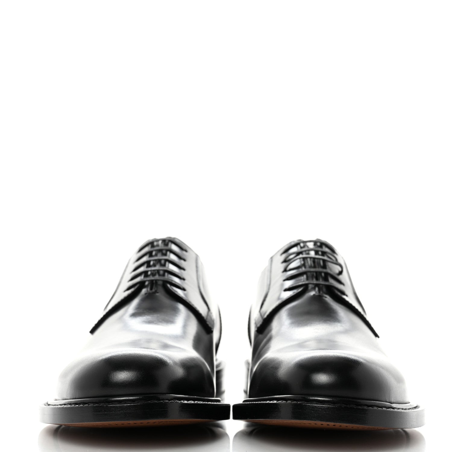 Christian Dior Polished Calfskin Mens Derby Shoe 38 Black 2 of 9