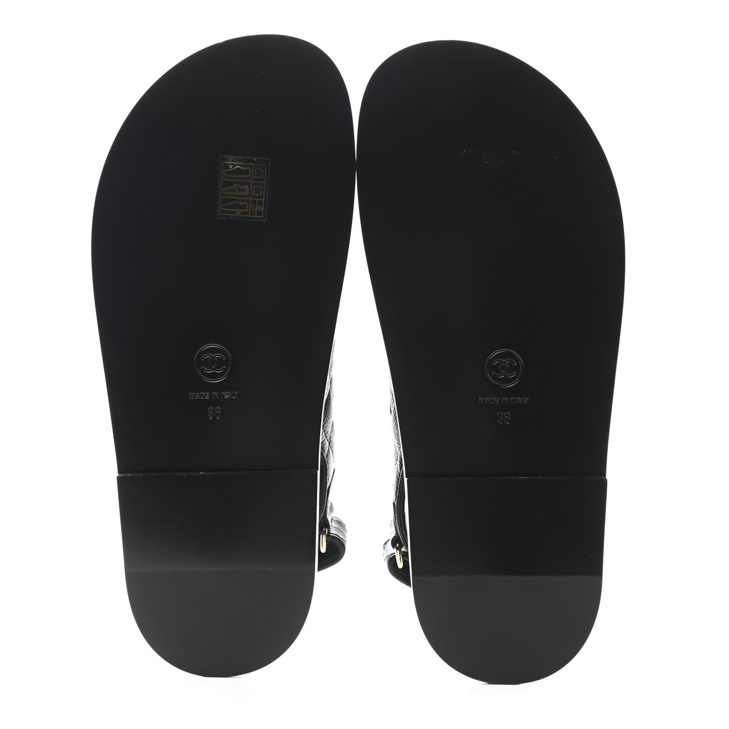 Grained Calfskin Velcro Dad Sandals 36 Black