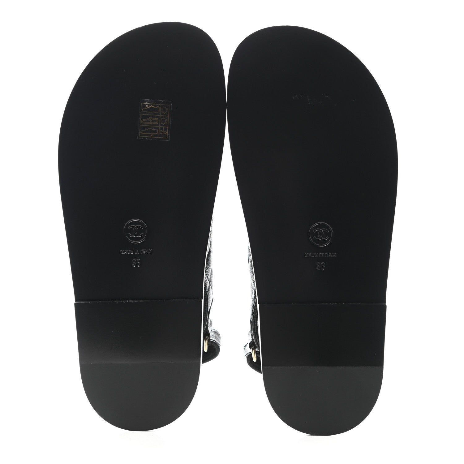 Chanel Grained Calfskin Velcro Dad Sandals 36 Black 5 of 9