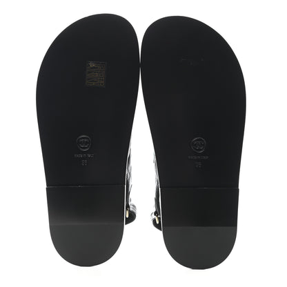 Chanel Grained Calfskin Velcro Dad Sandals 36 Black 5 of 9