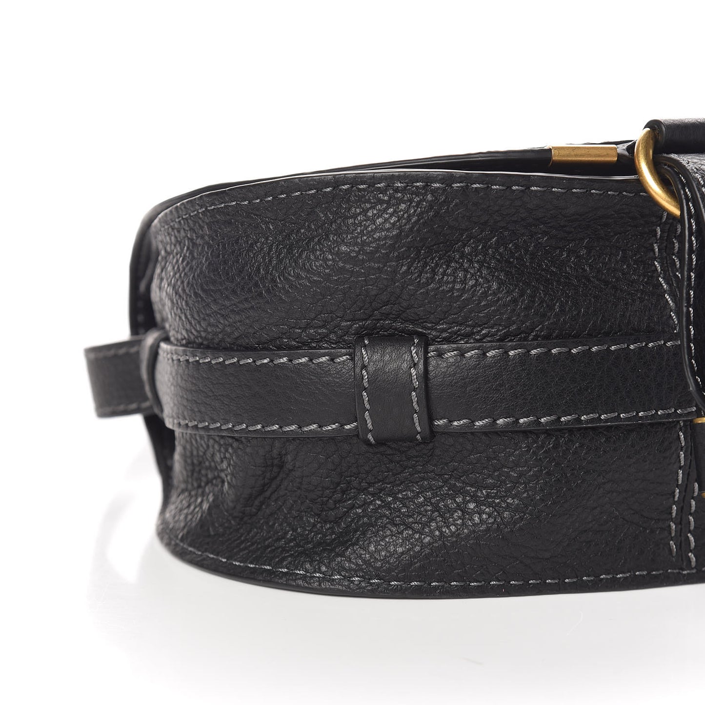 Calfskin Mini Marcie Round Crossbody Bag Black