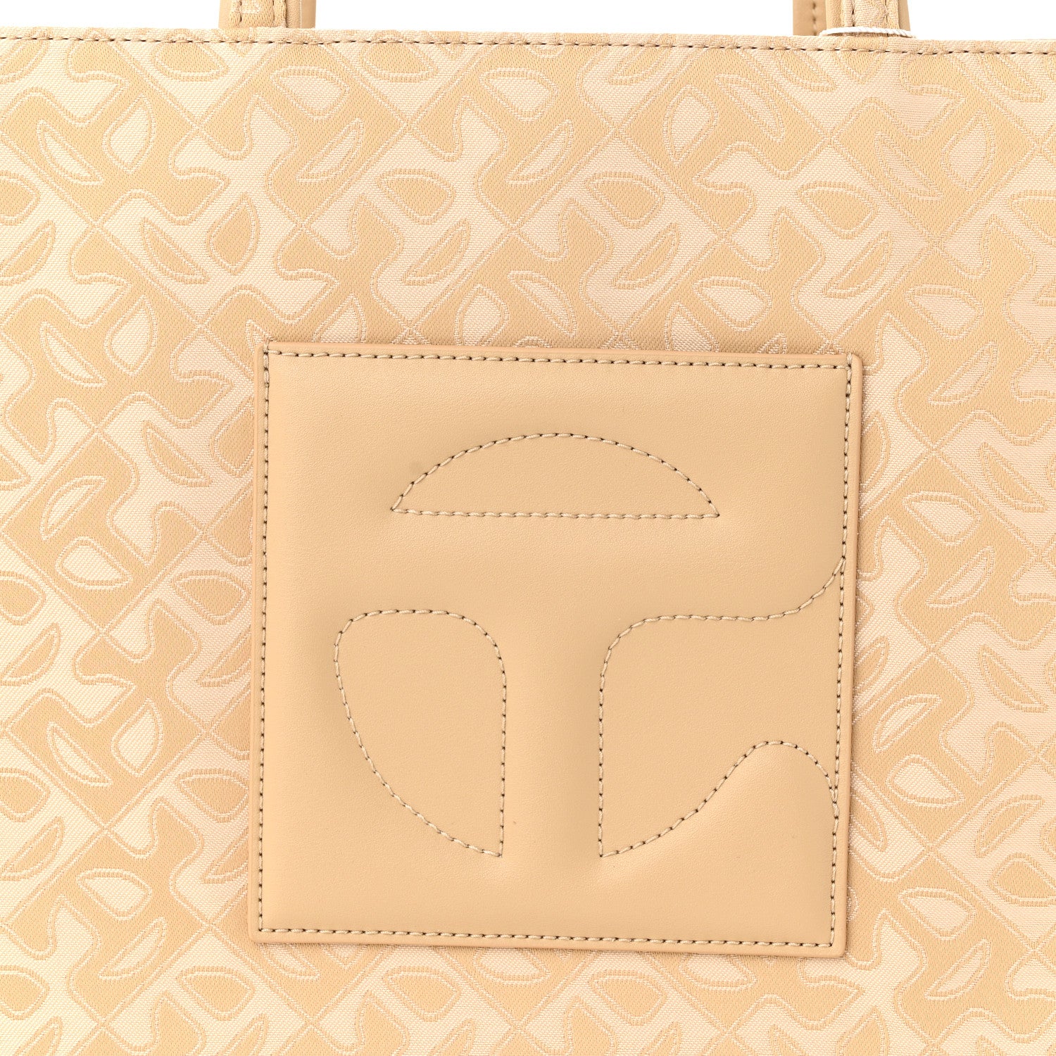 Telfar Monogram Jacquard Medium Shopping Bag Cream 7 of 9