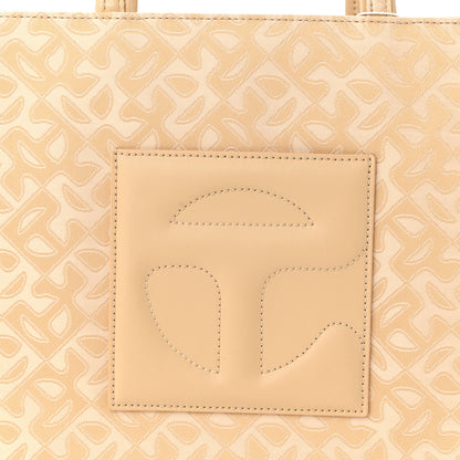 Telfar Monogram Jacquard Medium Shopping Bag Cream 7 of 9