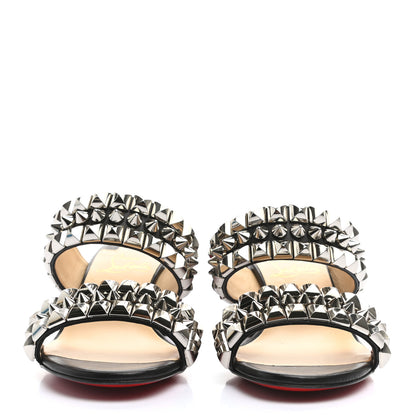 Christian Louboutin Calfskin Studded Tina Goes Mad 55 Slide Sandals 35.5 Black 2 of 9