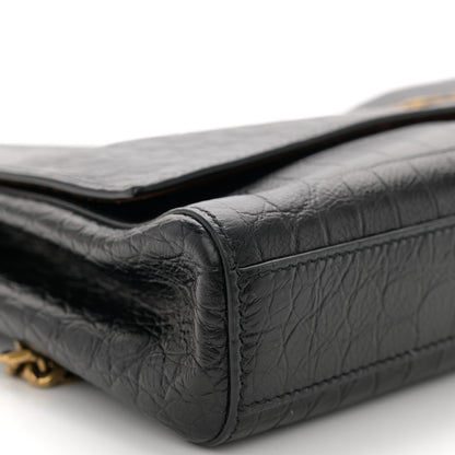 Saint Laurent Smooth Calfskin Suede Medium Reversible Monogram Kate Satchel Black 8 of 9