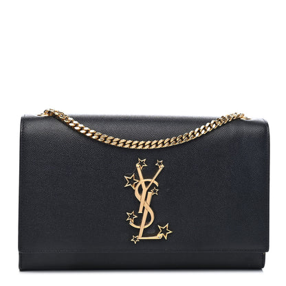 Saint Laurent Grain De Poudre Star Monogram Kate Satchel Black 1 of 11