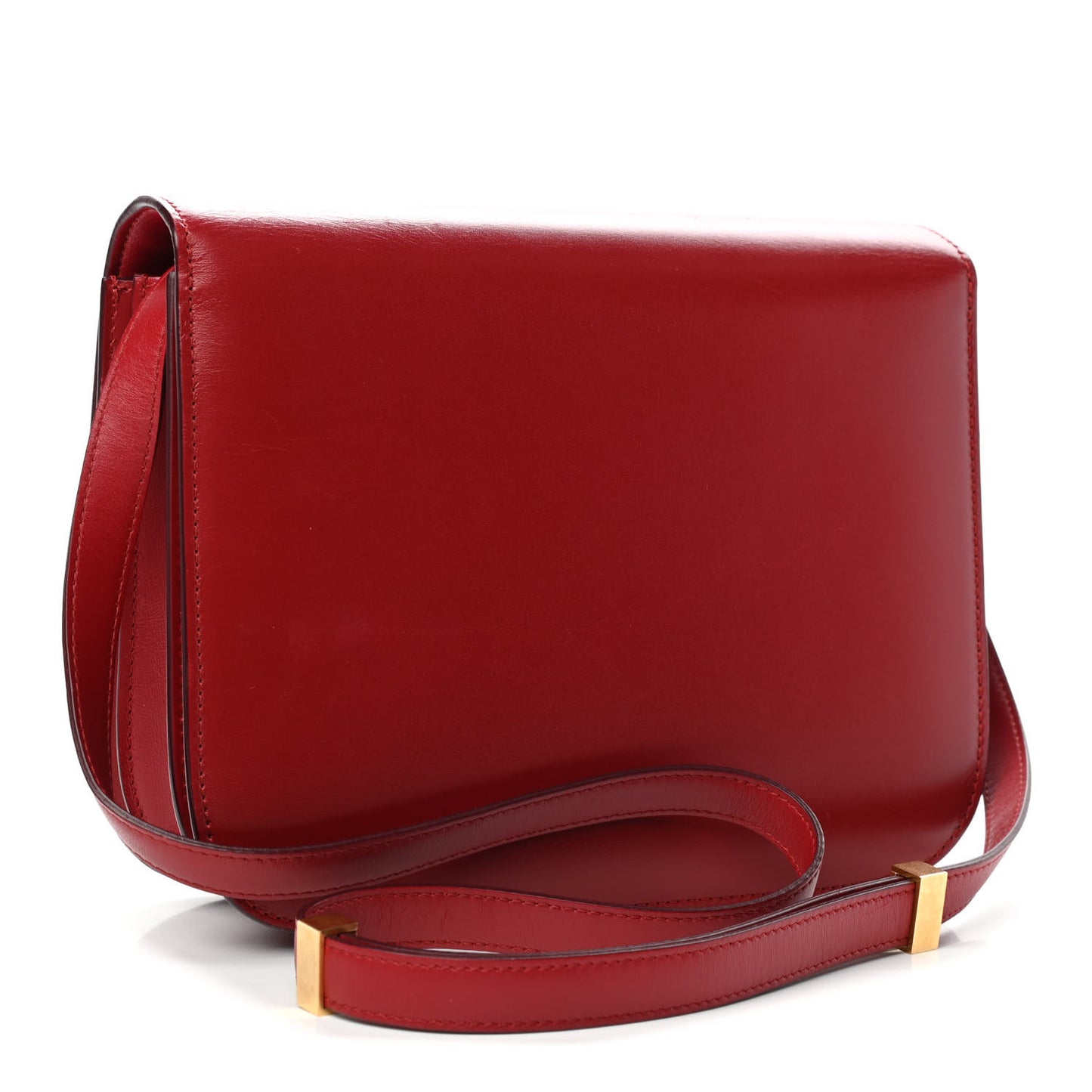 Box Calfskin Medium Classic Box Flap Bag Red