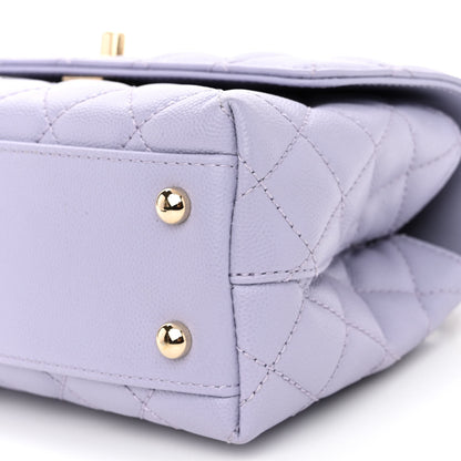 Chanel Caviar Quilted Mini Coco Handle Flap Light Purple 10 of 10