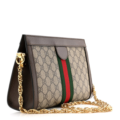 Gucci GG Supreme Monogram Web Small Ophidia Chain Shoulder Bag Brown 3 of 11