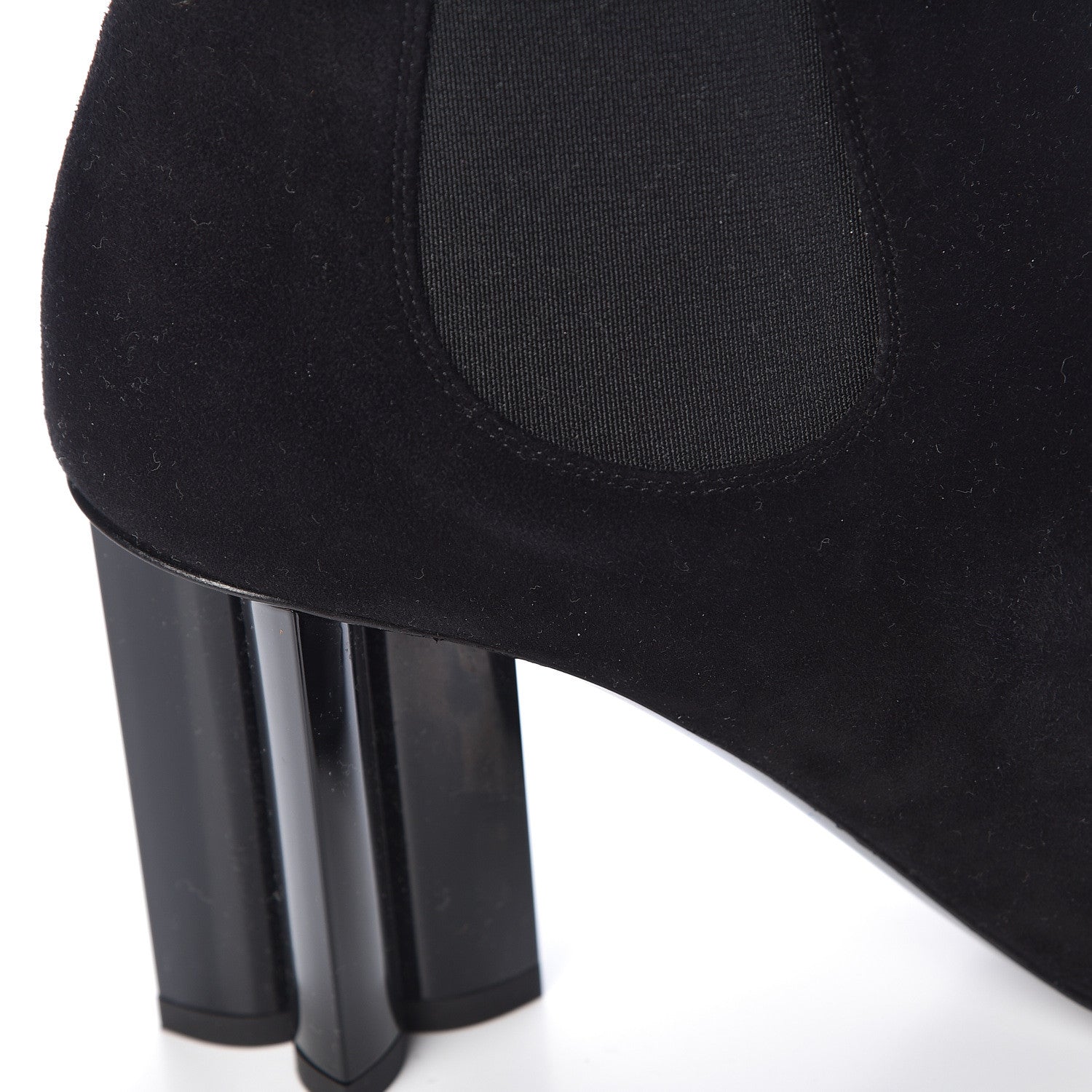 Louis Vuitton Suede Monogram Uniformes Cap Toe Chelsea 80mm Ankle Boots 39 Black 10 of 11
