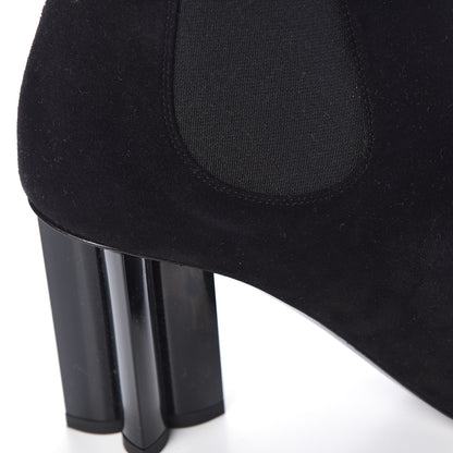 Louis Vuitton Suede Monogram Uniformes Cap Toe Chelsea 80mm Ankle Boots 39 Black 10 of 11