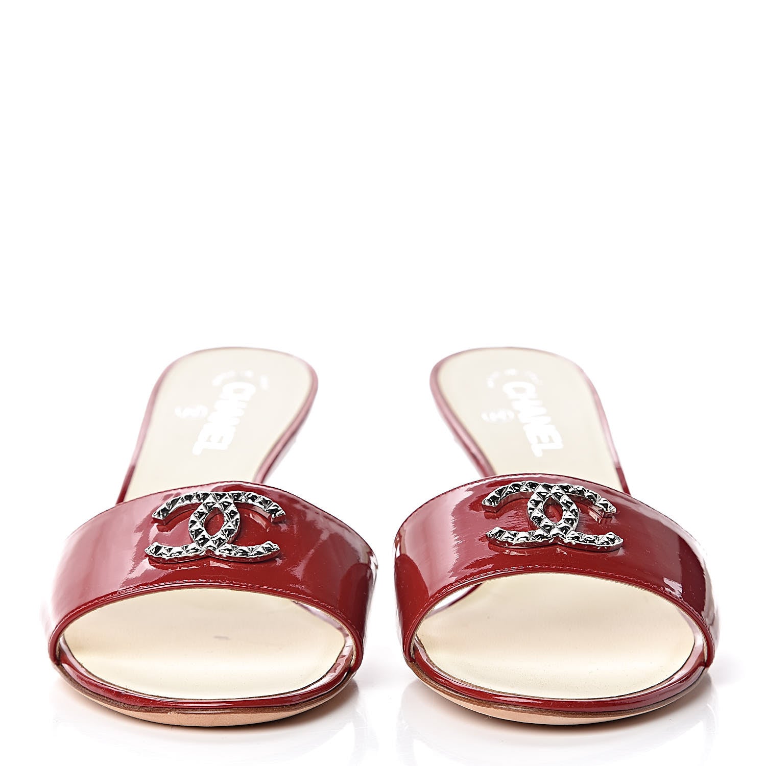 Chanel Patent CC Mules 41 Red 2 of 14